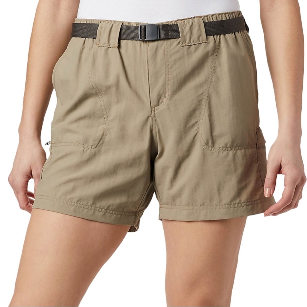 NWT Columbia Sandy River Cargo Shorts Tan Khaki XL 6” belted - Picture 1 of 8